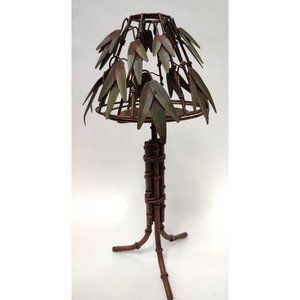 Fairy Lamp Candle Holder Metal Polynesian Style Vintage  Bamboo Metal Stand